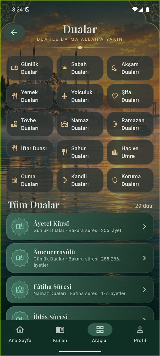 Dualar ekranı